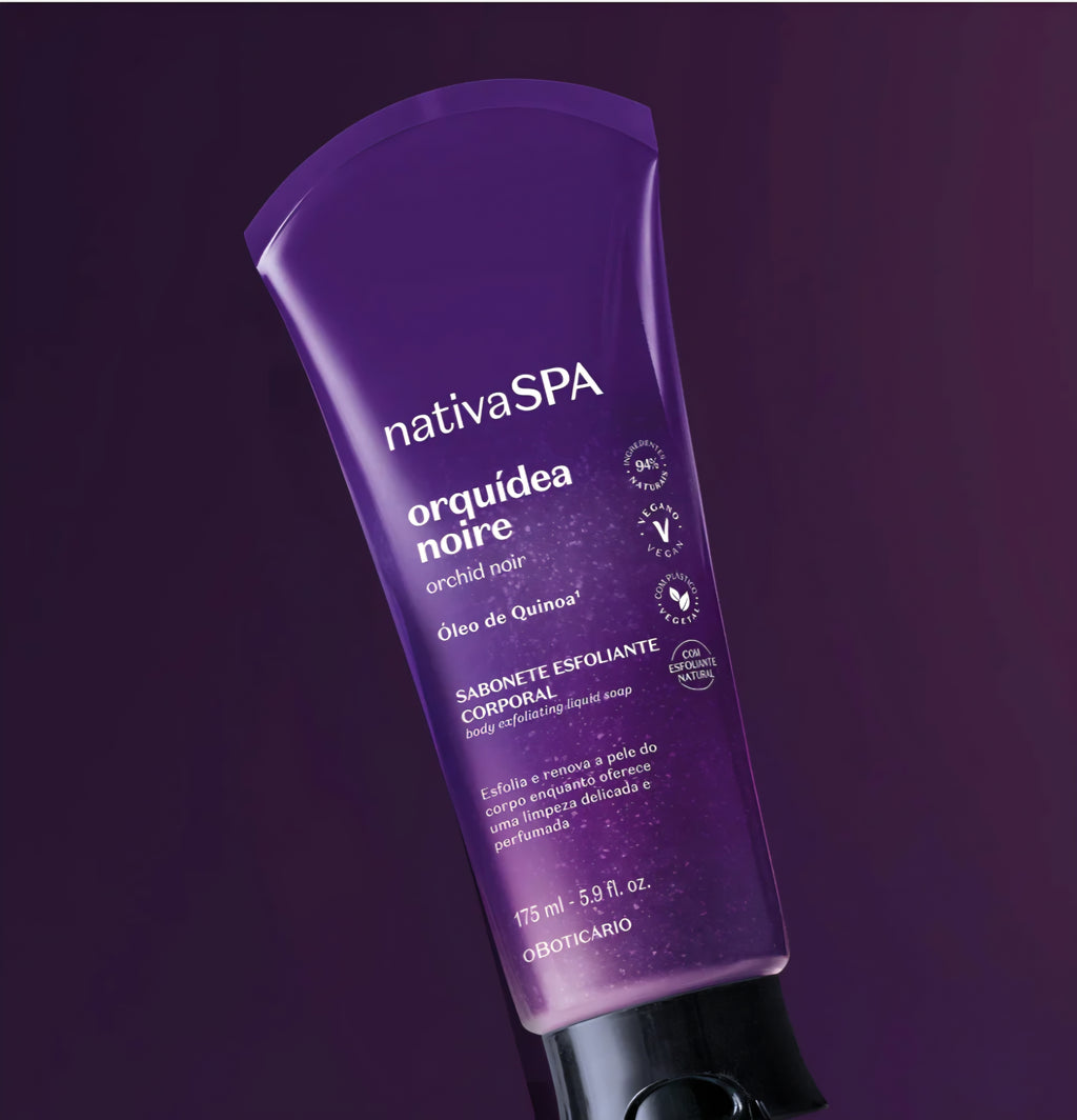 Sabonete Corporal Esfoliante Nativa Spa Orquídea Noire, 175ml