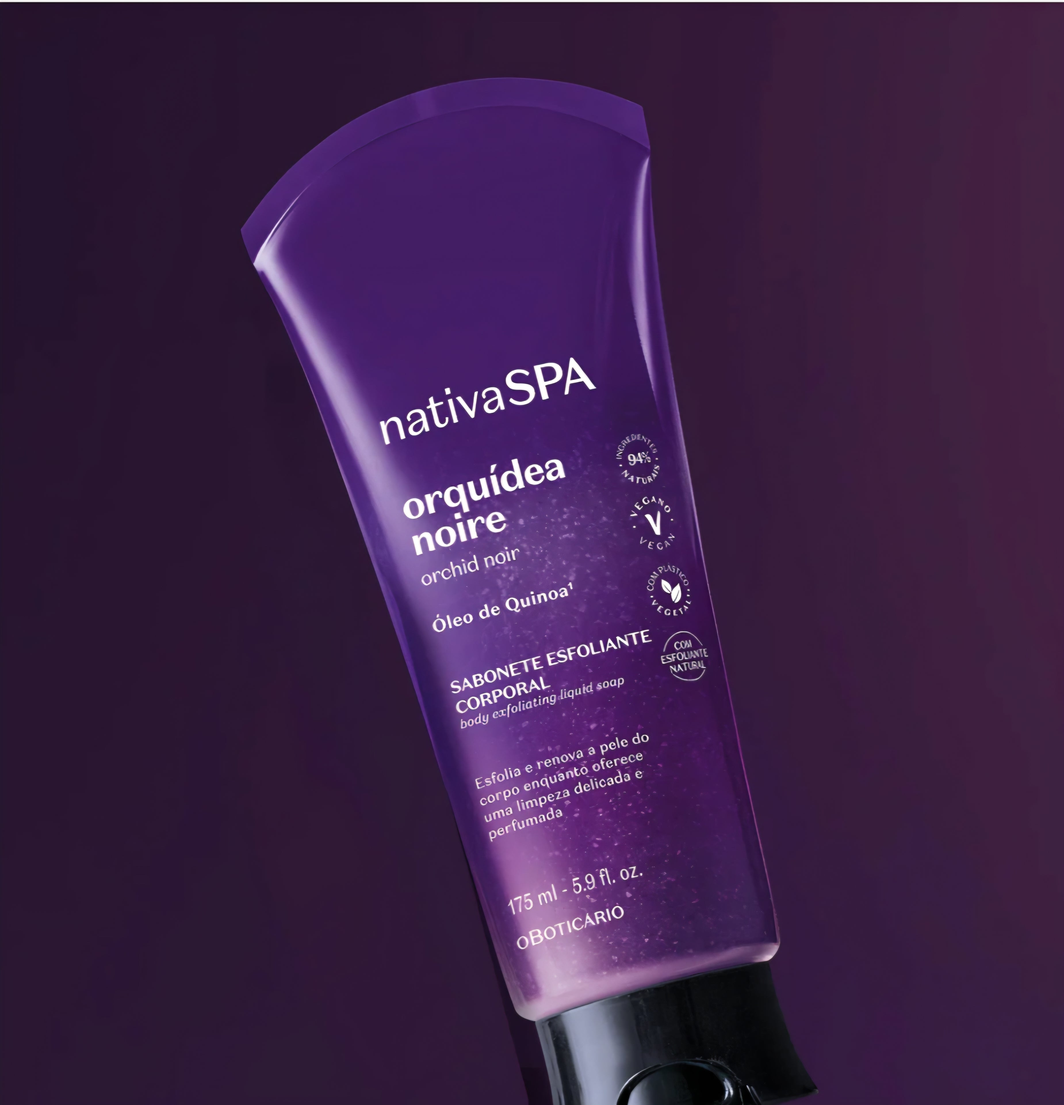 Sabonete Corporal Esfoliante Nativa Spa Orquídea Noire, 175ml