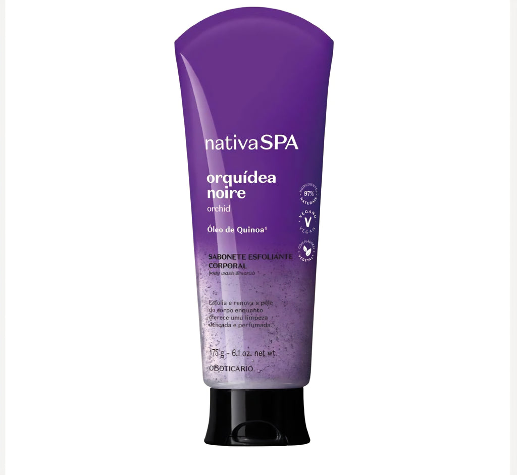 Sabonete Corporal Esfoliante Nativa Spa Orquídea Noire, 175ml